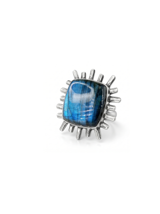 Natural Labradorite Ring By Harshita Jewellery