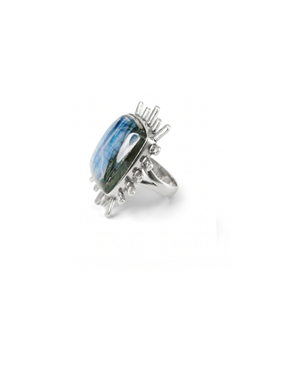 Natural Labradorite Ring By Harshita Jewellery
