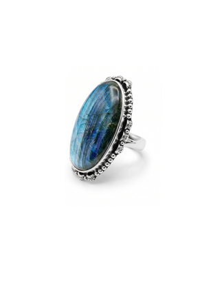 Natural Labradorite Gemstone Ring By Harshita Jewellery