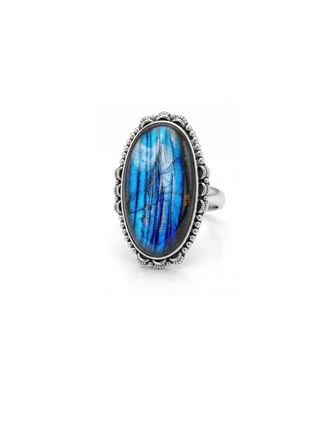 Natural Labradorite Gemstone Ring By Harshita Jewellery