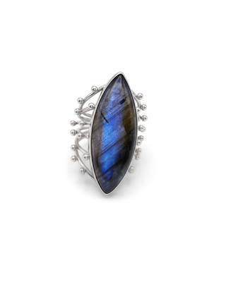 Natural Labradorite Gemstone Ring By Harshita Jewellery