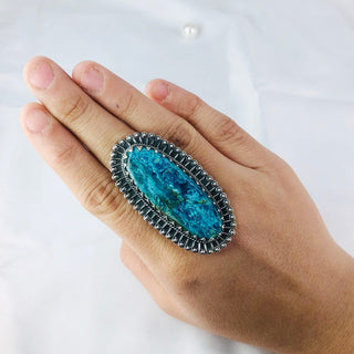 Sea Sediment Jasper Gemstone Ring By Harshita Jewellery