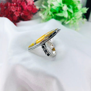 Natural Bumble Bee Jasper Gemstone Ring By Harshita Jewellery