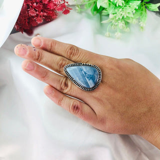 Natural Blue Opal Ring By Harshita Jewellery