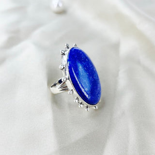 Natural Lapis Lazuli Gemstone Ring By Harshita Jewellery