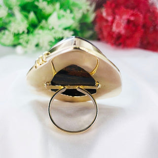 Natural Mahogany Jasper Ring By Harshita Jewellery