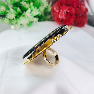 Natural Mahogany Jasper Ring By Harshita Jewellery