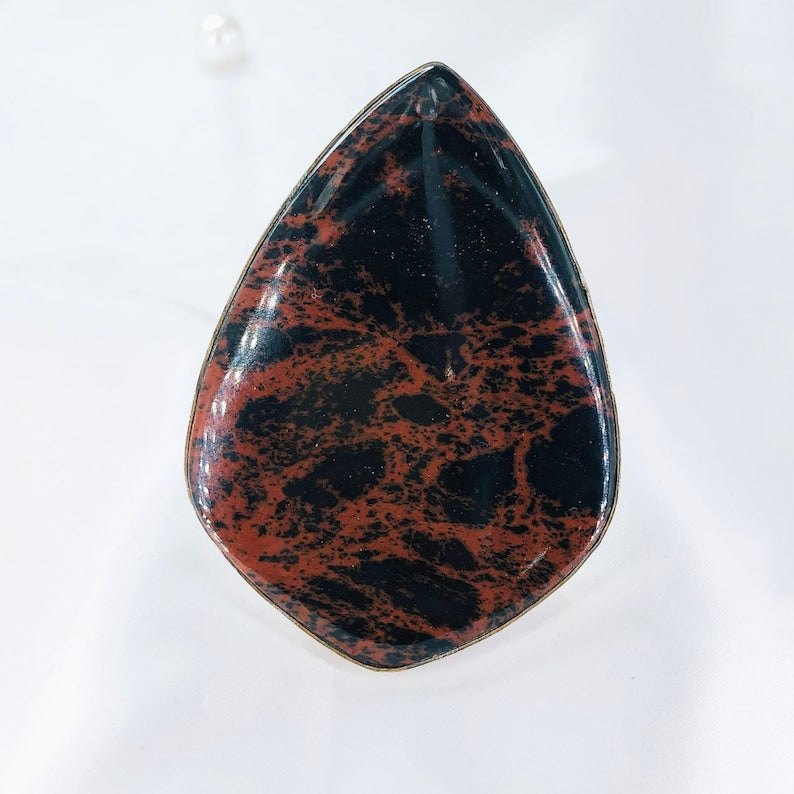 Natural Mahogany Jasper Ring By Harshita Jewellery